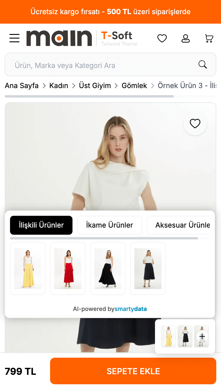 İlişkili Ürünler (Related Products) ekran görüntüsü 2