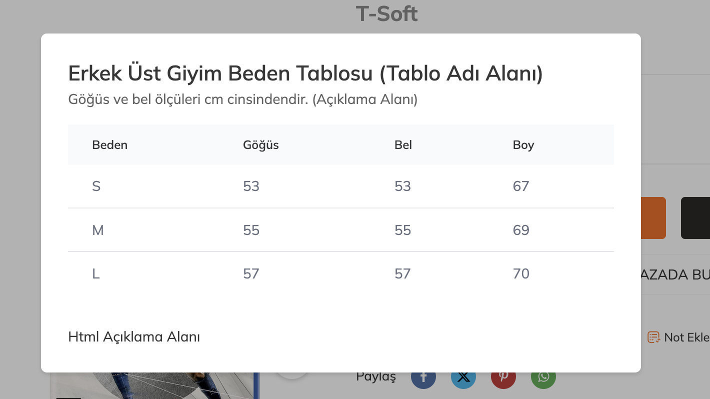 Gelişmiş Beden Tablosu ekran görüntüsü 3